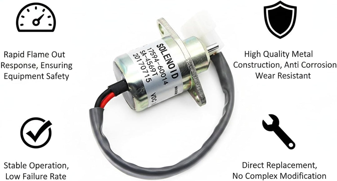 SINOCMP 1503ES-12A5UC5S 17454-60010 Magnet SA-4569-T 16616-60010 Brennstoffabschaltung 12V für Kubot