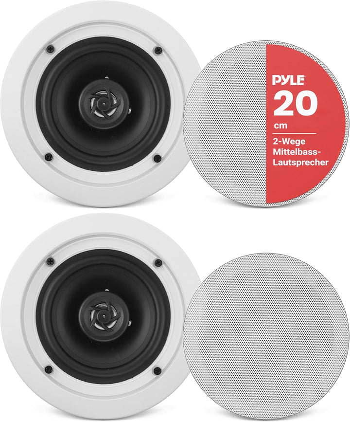 PYLE AUDIO INC PDIC81RD 8 Zoll 2-Wege-Flush Mount Unterputzkabel Einbau-Lautsprecher zur Montage an