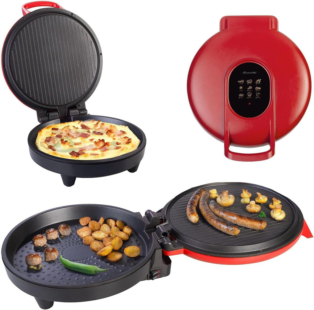 Rosenstein & Söhne Pizzaofen: Elektrischer Pizza-Maker, 180 °C, Ober-/Unterhitze, Pizza mit Ø 27 cm