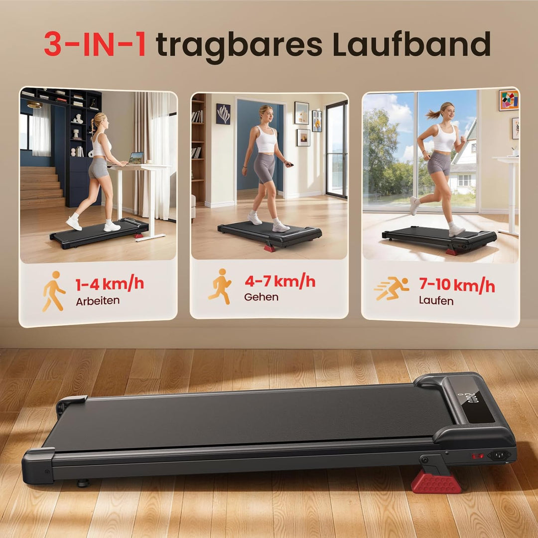 Dskeuzeew Laufband Walking Pad mit Neigung - Laufbänder für Zuhause Büro Steigung Schreibtisch Laufp