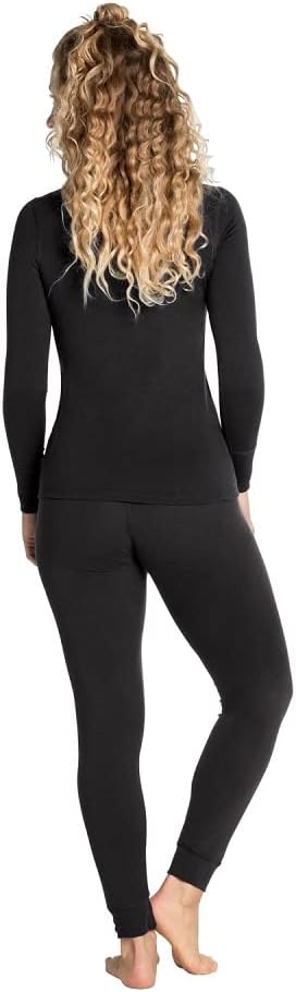 Odlo Damen 100% Merino 200 Gramm_195741 Funktionsunterwäsche Set XL Black - Black, XL Black - Black