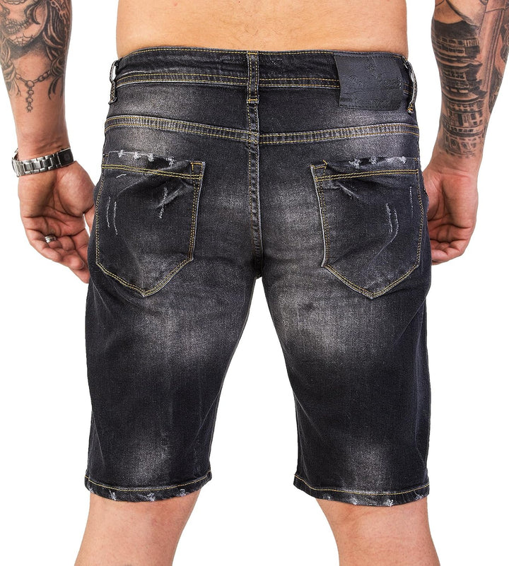 Rock Creek Herren Shorts Jeansshorts Denim Stretch Sommer Shorts Regular Slim M23 29W Schwarz, 29W S