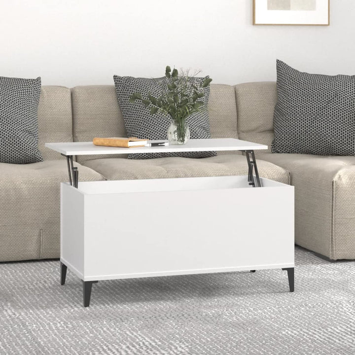 Tidyard Couchtisch Kaffeetisch mit Höhenverstellbar Wohnzimmertisch mit Ablagefach Sofatisch Beistel