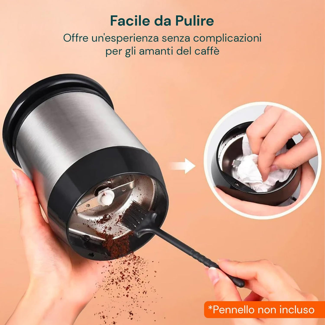 Avilia Trita Kaffeemühle 120 W mit Klingen aus Edelstahl und hygienischem Behälter aus Edelstahl