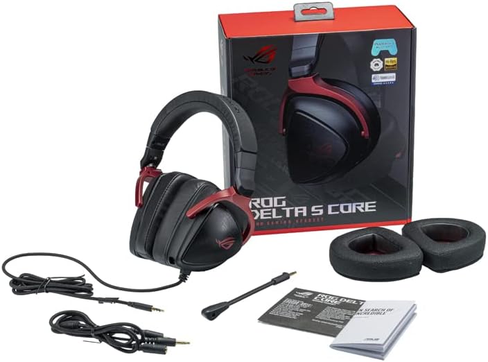 ASUS ROG Delta S Core Gaming Headset (3.5 mm-Anschluss, abnehmbares Mikrofon, kompatibel mit PCs, Ma