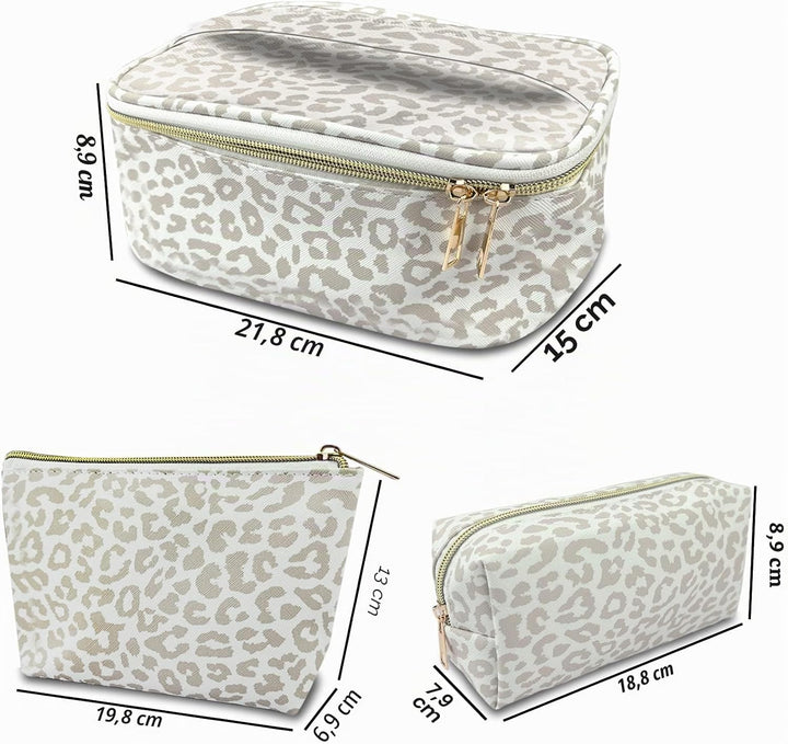 3 Stück Set Kosmetiktasche, grosse Kapazität Reise Make Up Tasche Set Damen, mit tragbarem Griffdesi
