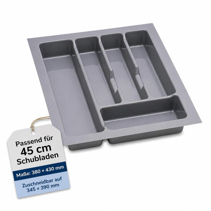 Alusfera Besteckkasten für Schubladen 45cm - Besteckeinsatz - Praktisch Schubladen Ordnungssystem -
