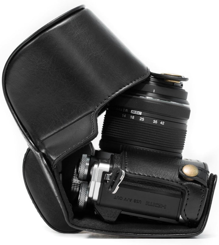 MegaGear MG367 Olympus OM-D E-M10 Mark II, E-M10 (14-42mm) Ever Ready Leder Kamera-Case mit Tragerie