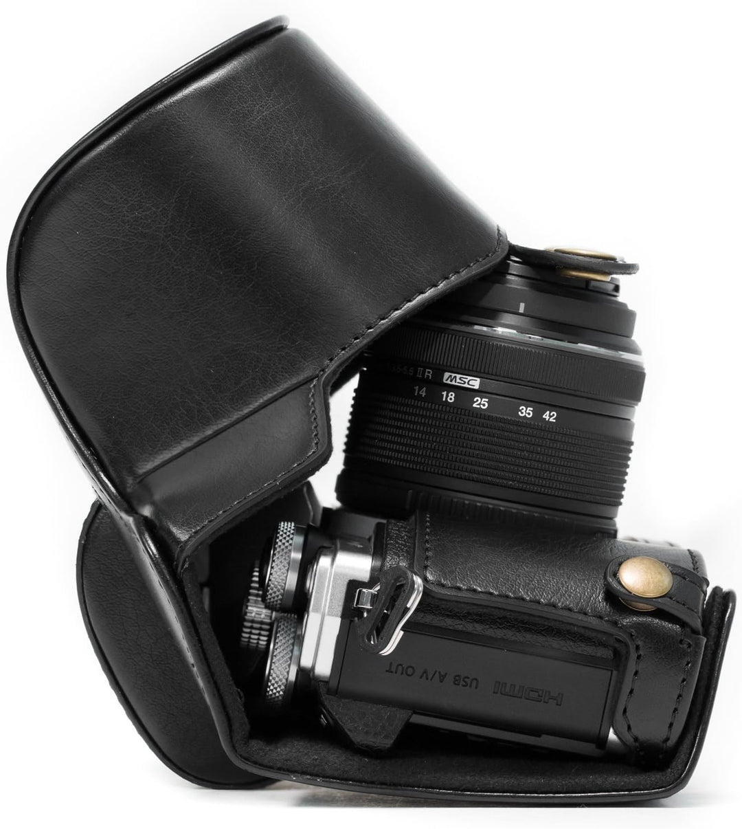 MegaGear MG993 Olympus OM-D E-M10 Mark II, E-M10 (14-42mm) Ever Ready Leder Kamera-Case mit Tragerie