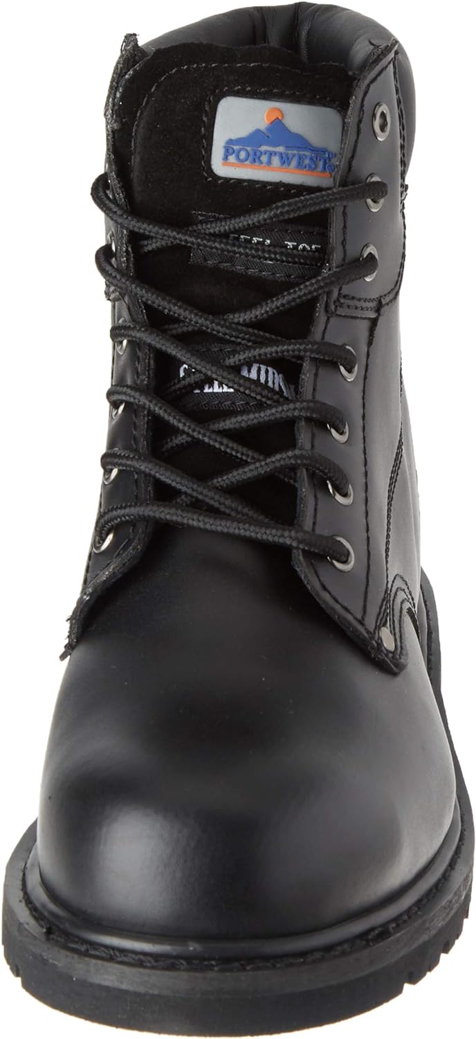 Portwest Steelite Rahmengenähter Sicherheitschnürstiefel SBP HRO, Grösse: 39, Farbe: Schwarz, FW16BK