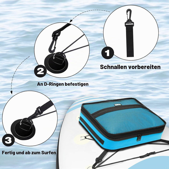 Paddle Board Kühltasche, wasserdichte Surf Sup Deck Kühltasche, isoliert, auslaufsicher, 10 Dosen, S