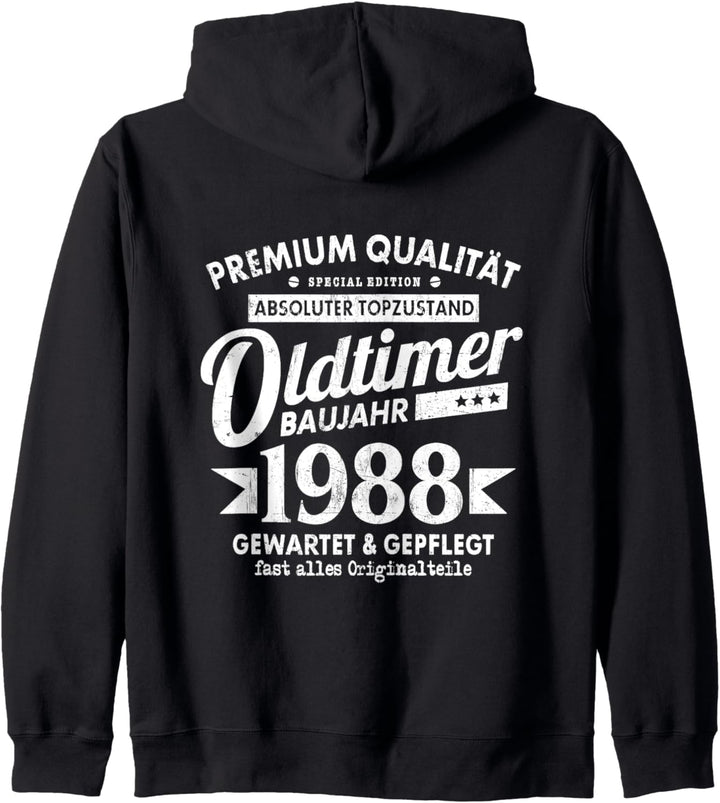 Vintage Oldtimer Baujahr 1988 Gewartet Gepflegt Geburtstag Kapuzenjacke