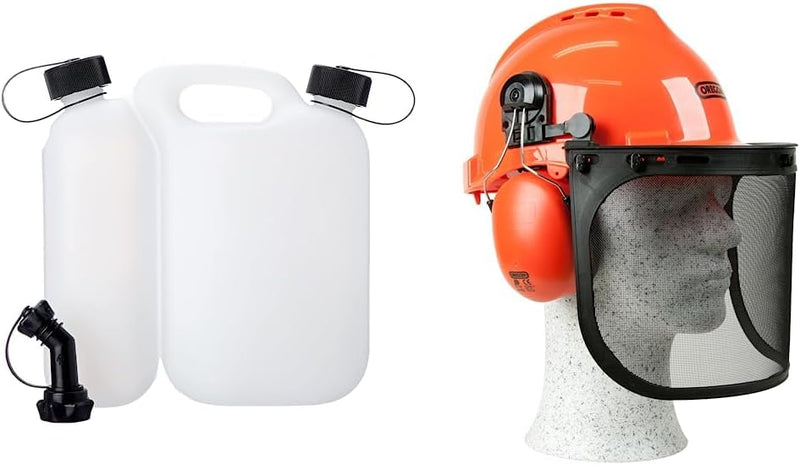 Oregon Kombi-Kanister für Kraftstoff und Kettenöl, 5L + 3L, Transparent & Yukon Kettensägen-Sicherhe