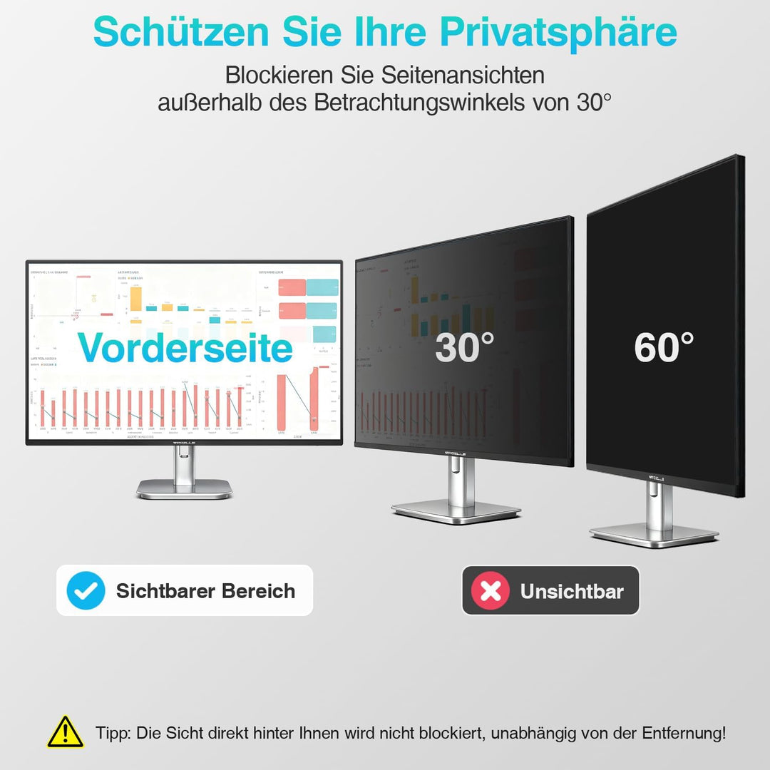 Blickschutzfolie für 34 Zoll 21:9 (79.4 x 34 cm) Monitor, Blaulichtfilter, Blendschutz, Abnehmbar Si