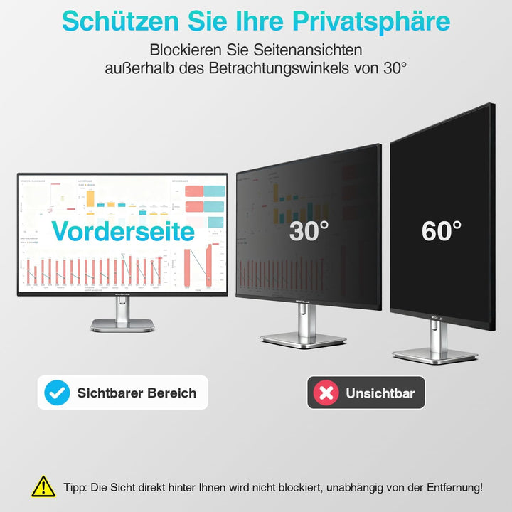 Blickschutzfolie für 34 Zoll 21:9 (79.4 x 34 cm) Monitor, Blaulichtfilter, Blendschutz, Abnehmbar Si