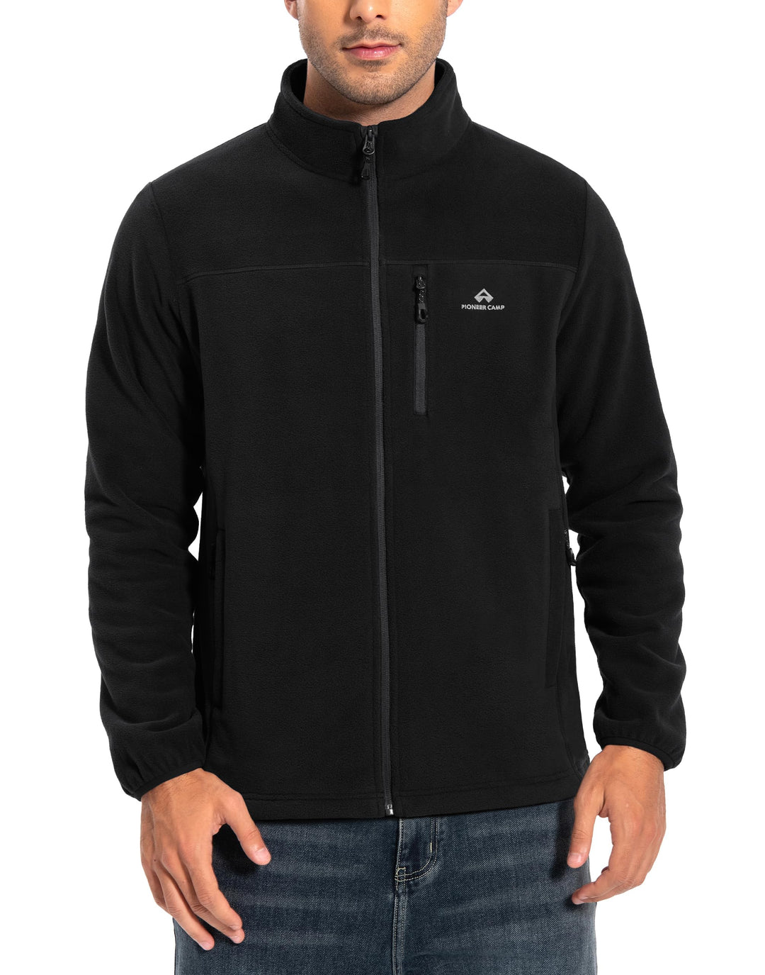 Pioneer Camp Herren Fleecejacke Full Zip Outdoor Polar Leicht Winddicht Jacke mit Reissverschluss L