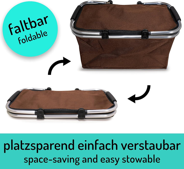 Einkaufskorb faltbar 25L - ideal für den Wocheneinkauf I Mit gepolsterten Tragegriffen &amp; Reissversch