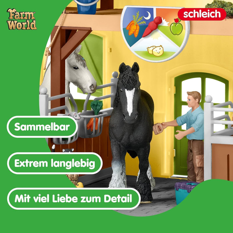 schleich 42485 Pferdestall, für Kinder ab 3+ Jahren, FARM WORLD - Spielset neue Verpackung