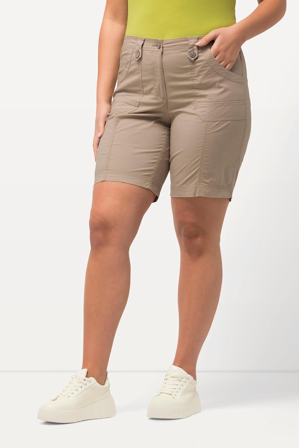 Ulla Popken Damen Hose 44 Kitt, 44 Kitt