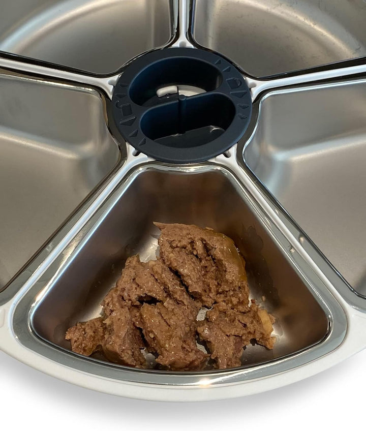 Closer Pets Five-Meal Automatischer Futternapf mit Edelstahl-Einsätzen und Kühlakkus (C500) 5 Meal F