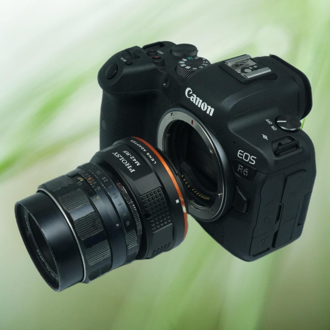 PHOLSY Manueller Objektivadapter: Kompatibel mit M42 Objektiv und Canon RF (EOS R-Type) Kameragehäus