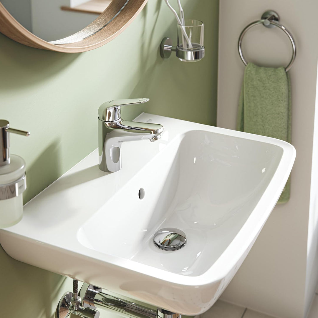 GROHE Swift - Waschtischarmatur (wassersparend, ~16cm hoch, inkl. Montagewerkzeug, Hochdruckarmatur,