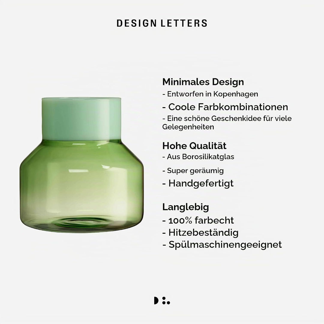 Design Letters Grosszügig Vase aus Borosilikatglas | Vasen für Tischdeko | Vase Glas Entworfen in Dä