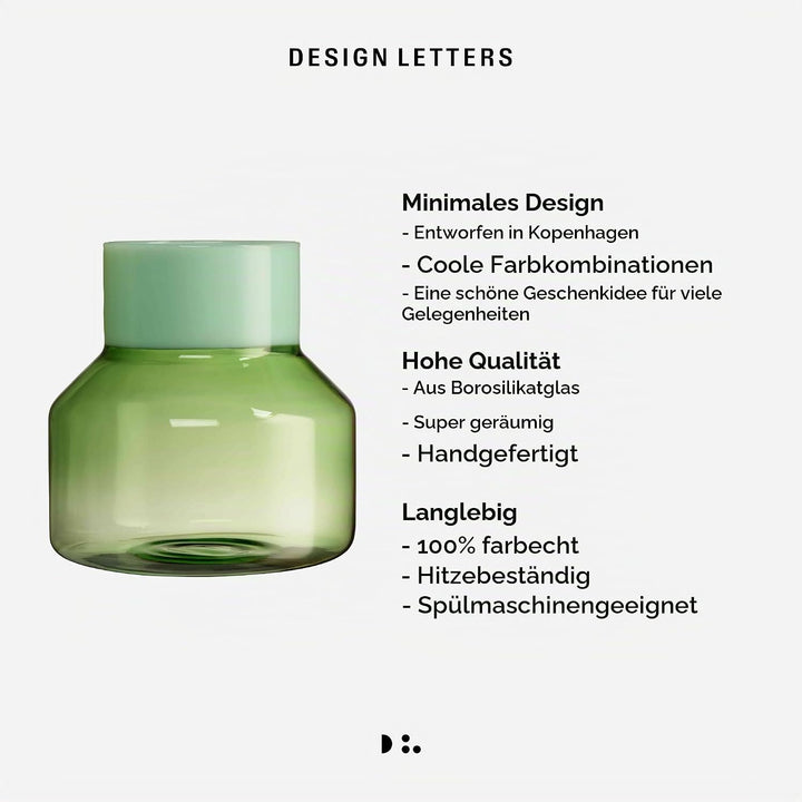 Design Letters Grosszügig Vase aus Borosilikatglas | Vasen für Tischdeko | Vase Glas Entworfen in Dä