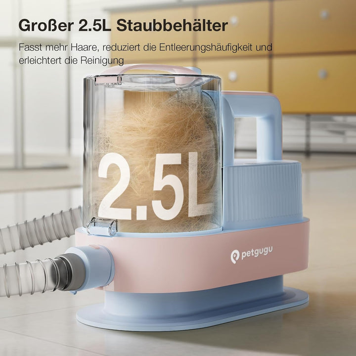 Hundeschermaschine mit Staubsauger, 7-in-1 Tierpflege Set mit 11000 Pa Saugkraft, Leise Fellpflegege