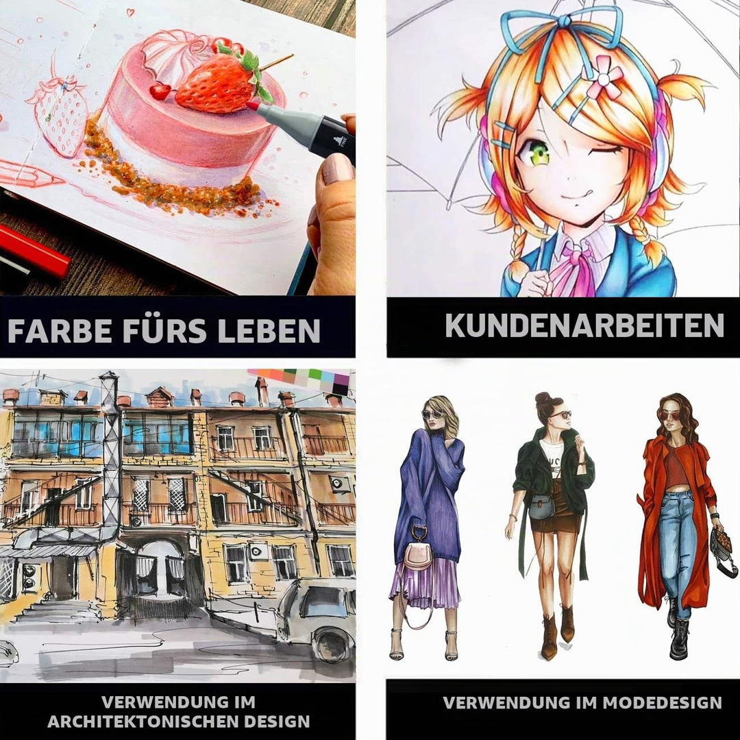 Colourful Markers with 100 Graffiti Pens Permanent Marker Kunstmarker professioneller Kunststift Dua