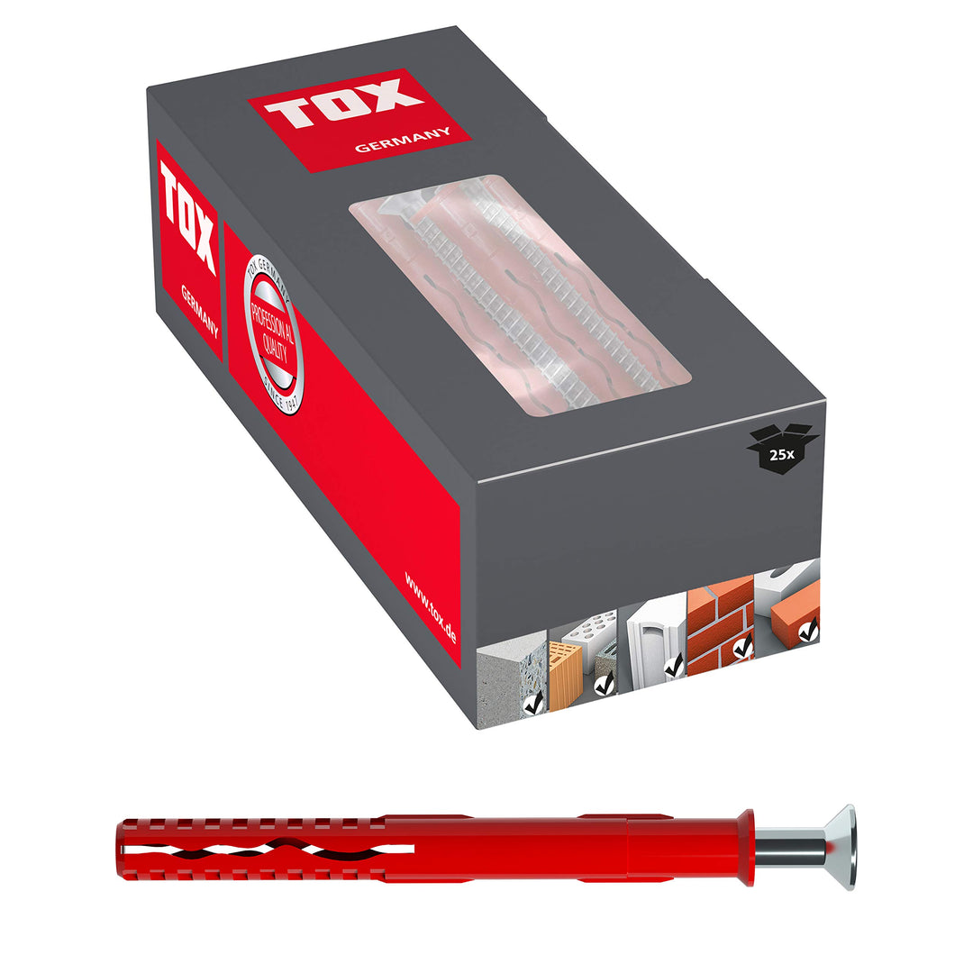 TOX Rahmendübel Fassad SK 10 x 160 mm + Schraube, Dübel für sichere Befestigungen von Fassaden, Türe
