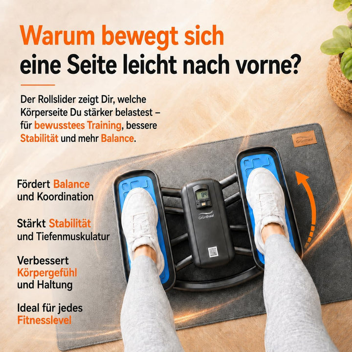 Mini Stepper Alternative - Rollslider - Fitnessgerät für zuhause - leise & gelenkschonend kompakt mi