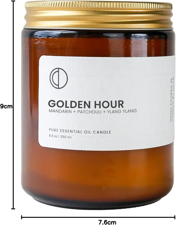 OCTŌ Golden Hour Mandarine + Patschuli | Duftkerze Mit ätherischen Ölen und Sojawachs, 250 ml Mandar