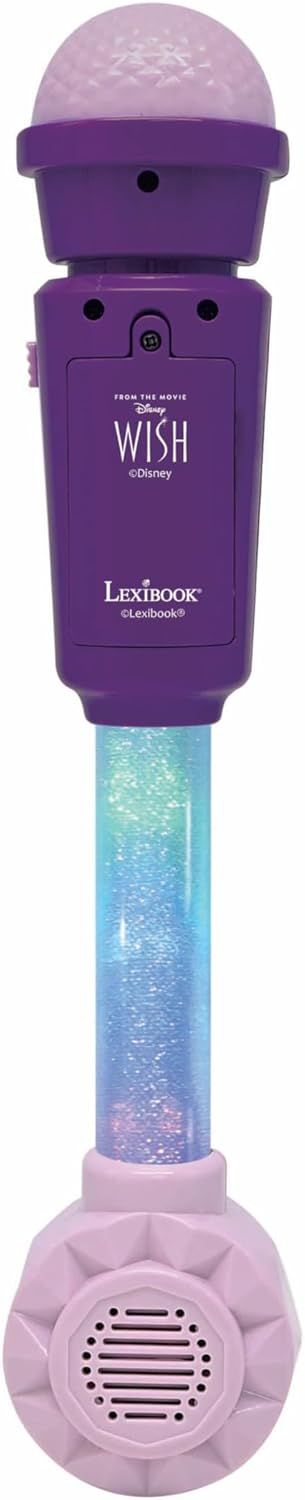 Lexibook, Disney Wish, Leuchtendes Mikrofon für Kinder, Musikspielzeug, eingebauter Lautsprecher, Le