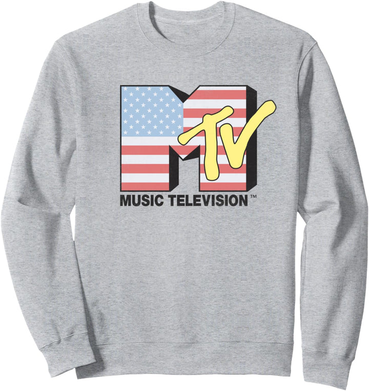 MTV Logo US Flag Faded Sweatshirt