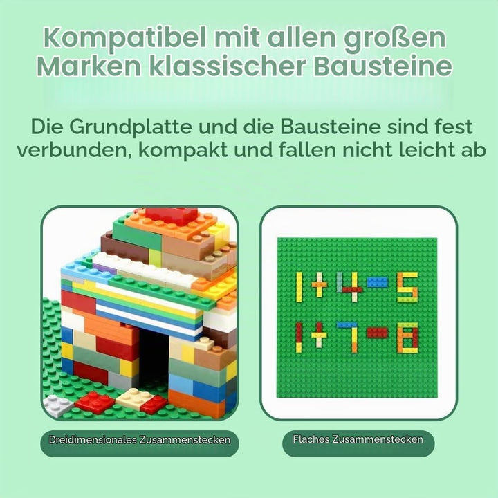 Lekebaby 16 Platten Set Bauplatte Kompatibel mit Meisten Marken, 25 * 25cm, Grüne Blaue Graue Sand G