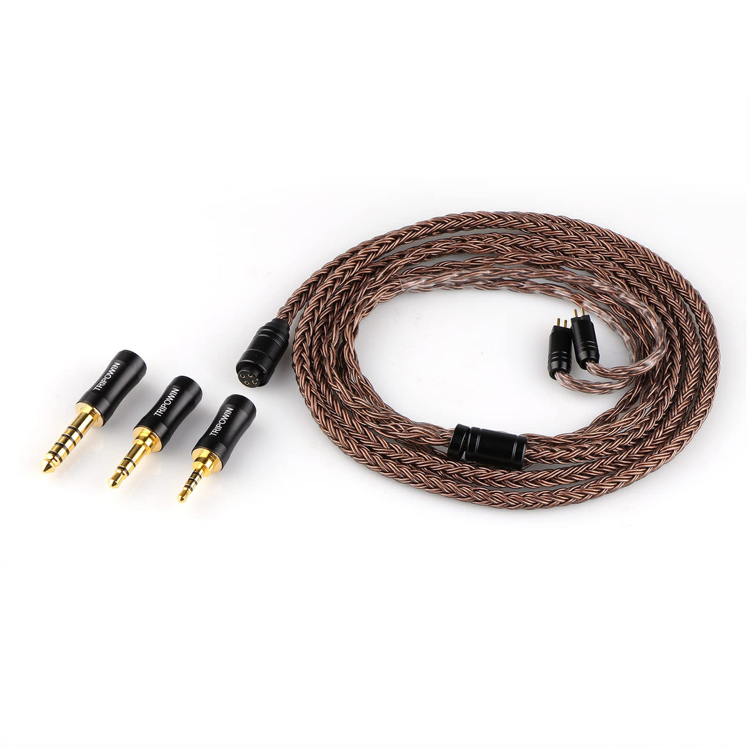 LINSOUL Tripowin Amber 32AWG OFC Oxygen Free Cable HiFi IEM Kabel mit austauschbarem 2.5mm/3.5mm/4.4