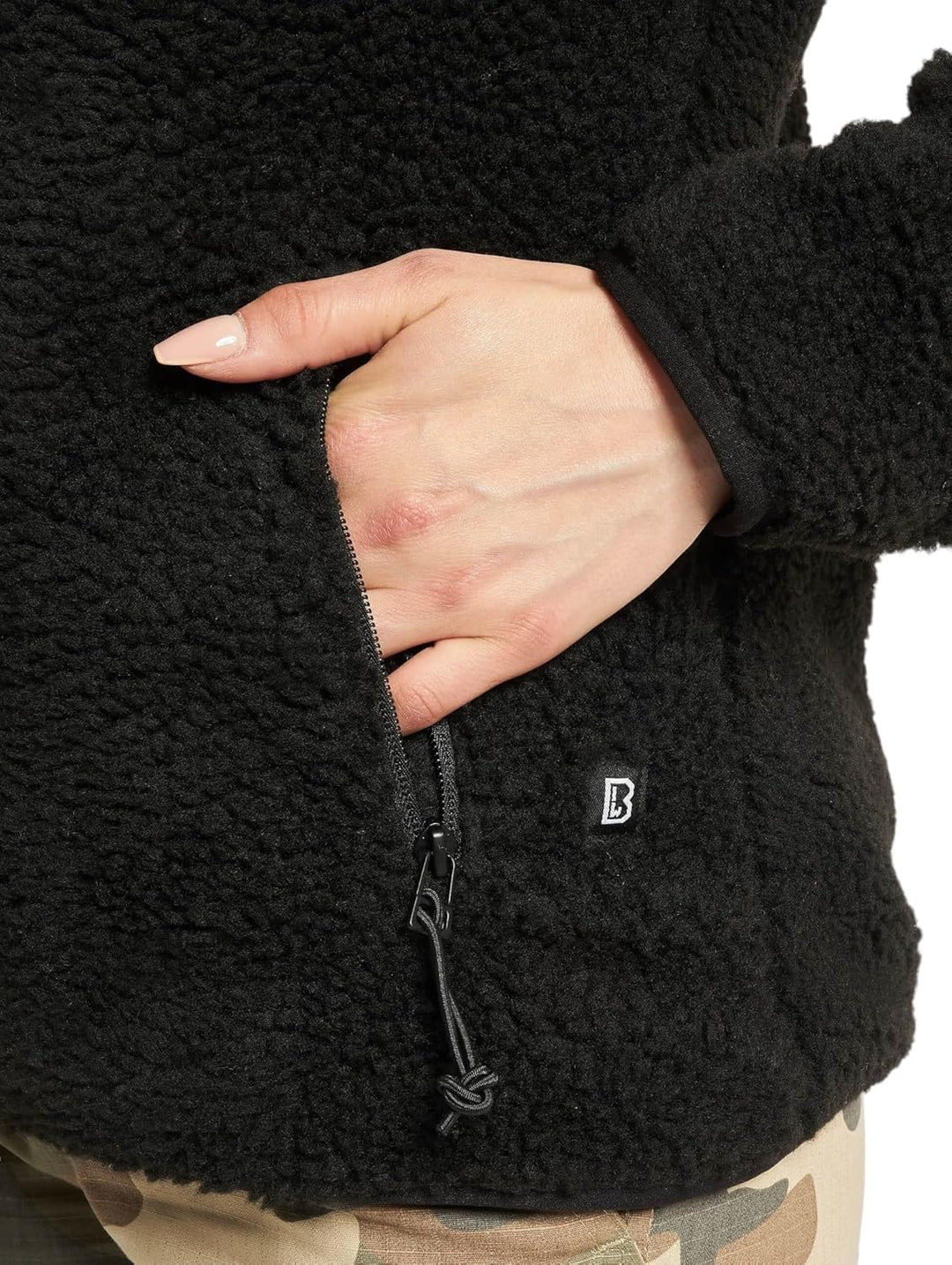 Brandit Women Teddyfleece Jacket Hooded, many colours, Grössen XS bis 5XL, XS Schwarz