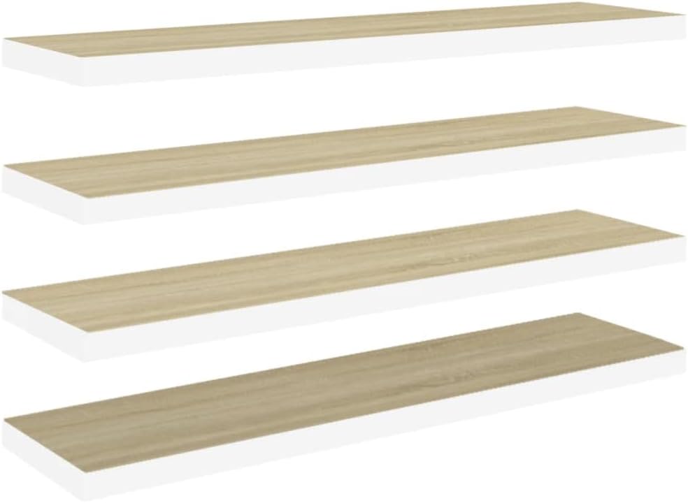 4 STK. 120x23,5x3,8 cm Floating Wall Shelf Schweberegal Hängeregal Regale Wandregale Regalboden Rega