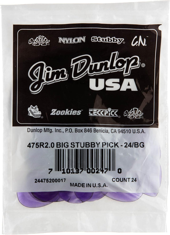 Médiators Jim Dunlop 2,00mm Big Stubby 2,00mm sachet de 24 Sachet de 24 2,00mm, Sachet de 24 2,00mm