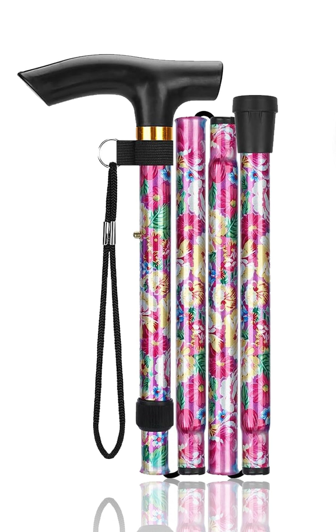 Gehstock Klappbar - Wanderstock Faltbar und Höhenverstellbar Gehstock Herren Damen und Senioren Spaz