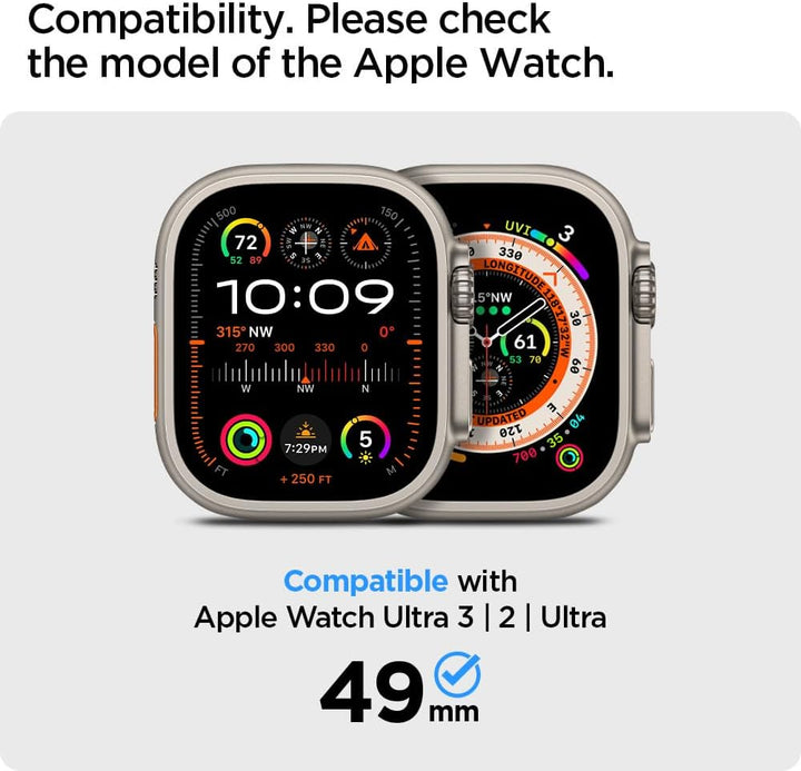 Spigen Rugged Armor Pro Hülle mit Band für Apple Watch Ultra 3/2/1 49mm | TPU-Unibody-Hülle mit Armb
