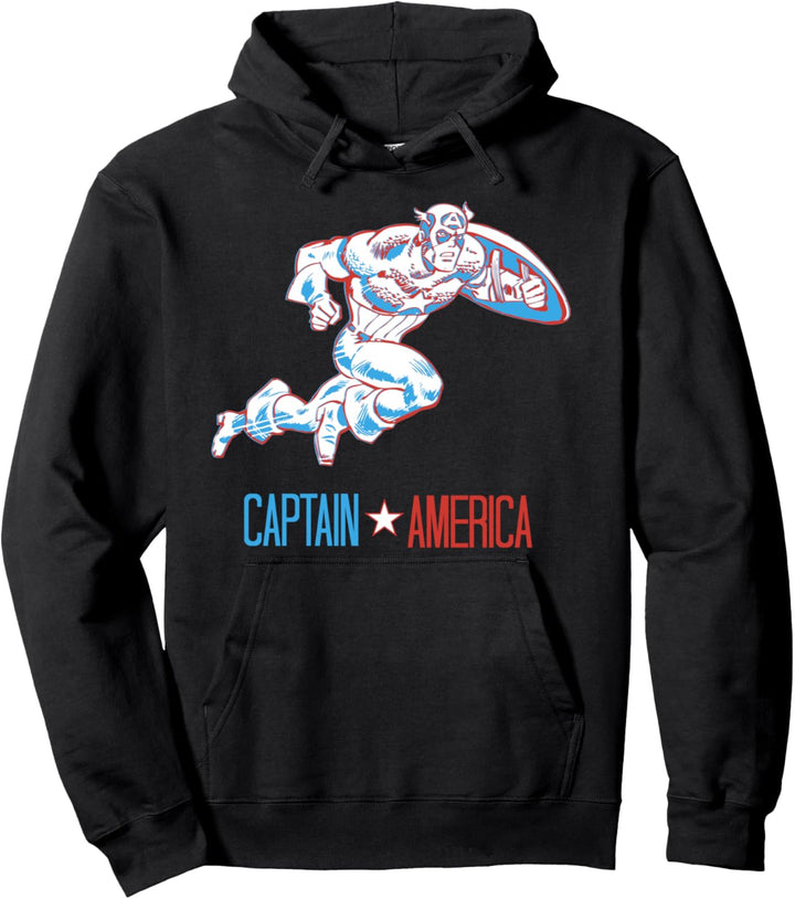 Marvel Captain America Three Dimensional Portrait Pullover Hoodie
