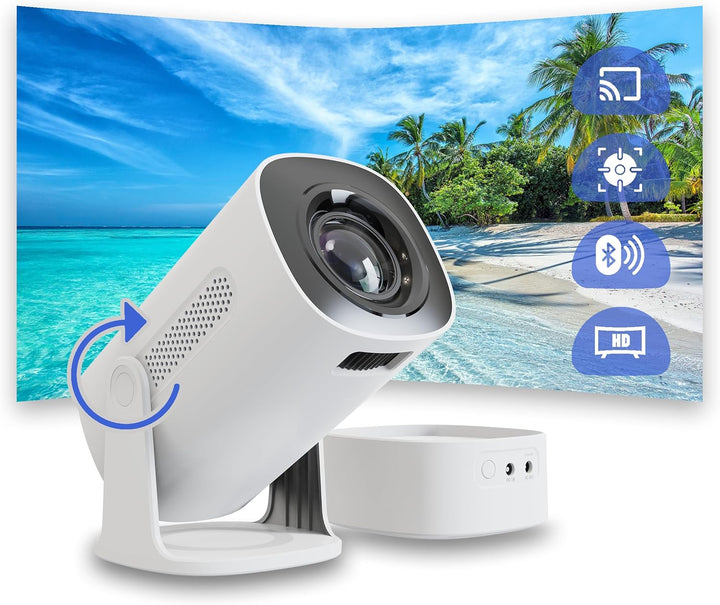 KIANO Vision Smart-Projektor in Reisegrösse – Tragbarer Mini-HD-Projektor mit WLAN, Bluetooth, Integ