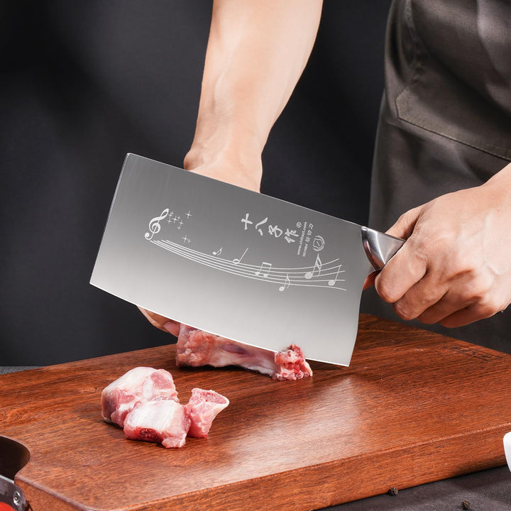 SHI BA ZI ZUO 7-Zoll-Küchenmesser für Gemüse, professionelles Kochmesser mit Edelstahl-Vollerl und G