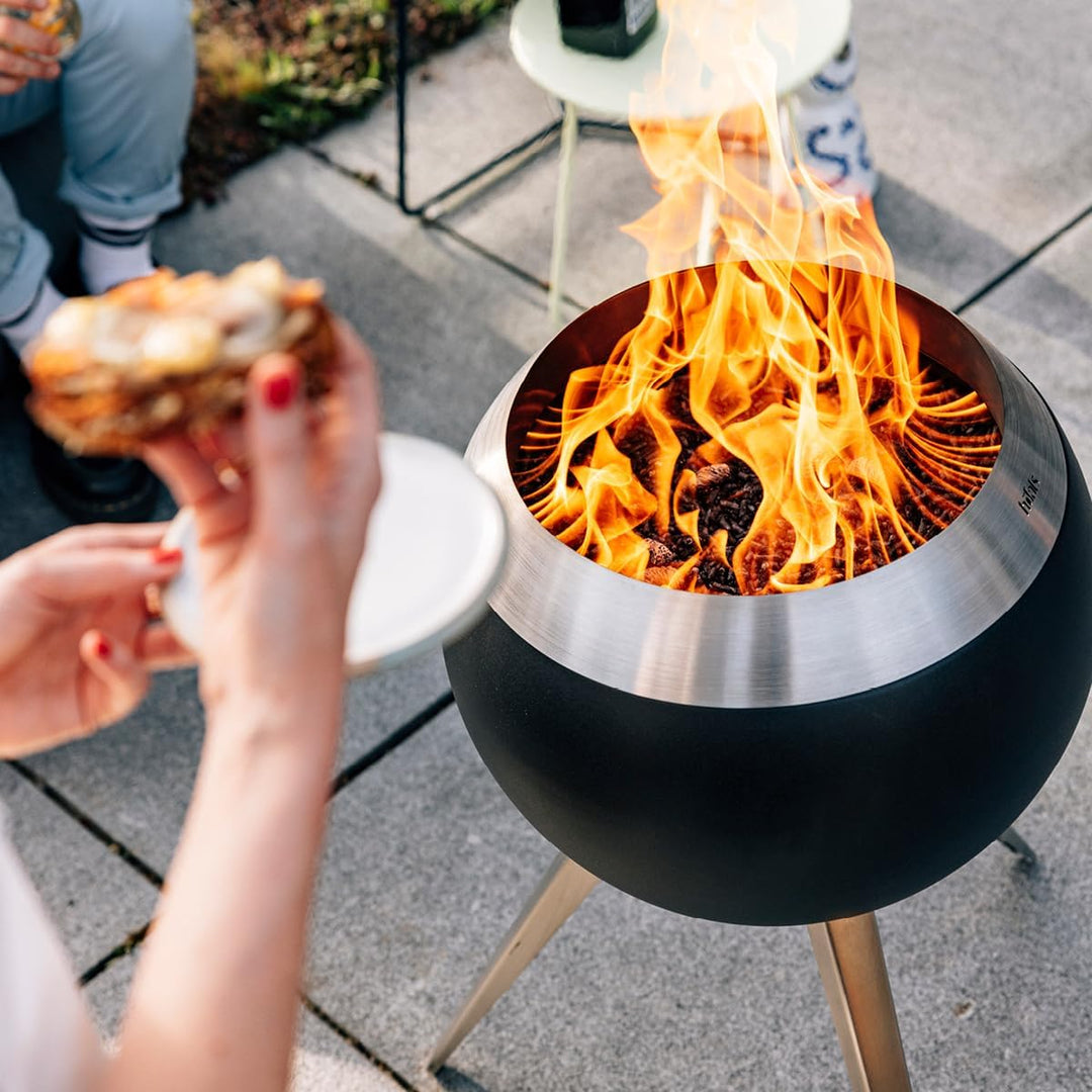 höfats - Moon hoher Fuss - Standfuss aus Edelstahl für erhöhten Stand - Zubehör für Moon Feuerkorb -