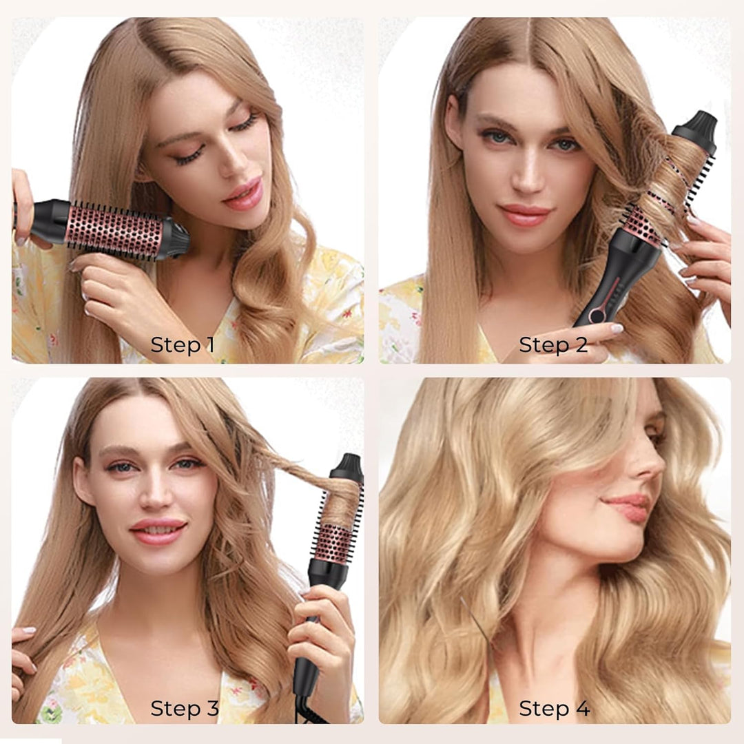Thermal Brush Keratin Warmluftbürste Heat Brush 38Mm, Thermobürste Rundbürste, Hot Brush 120-200℃, D