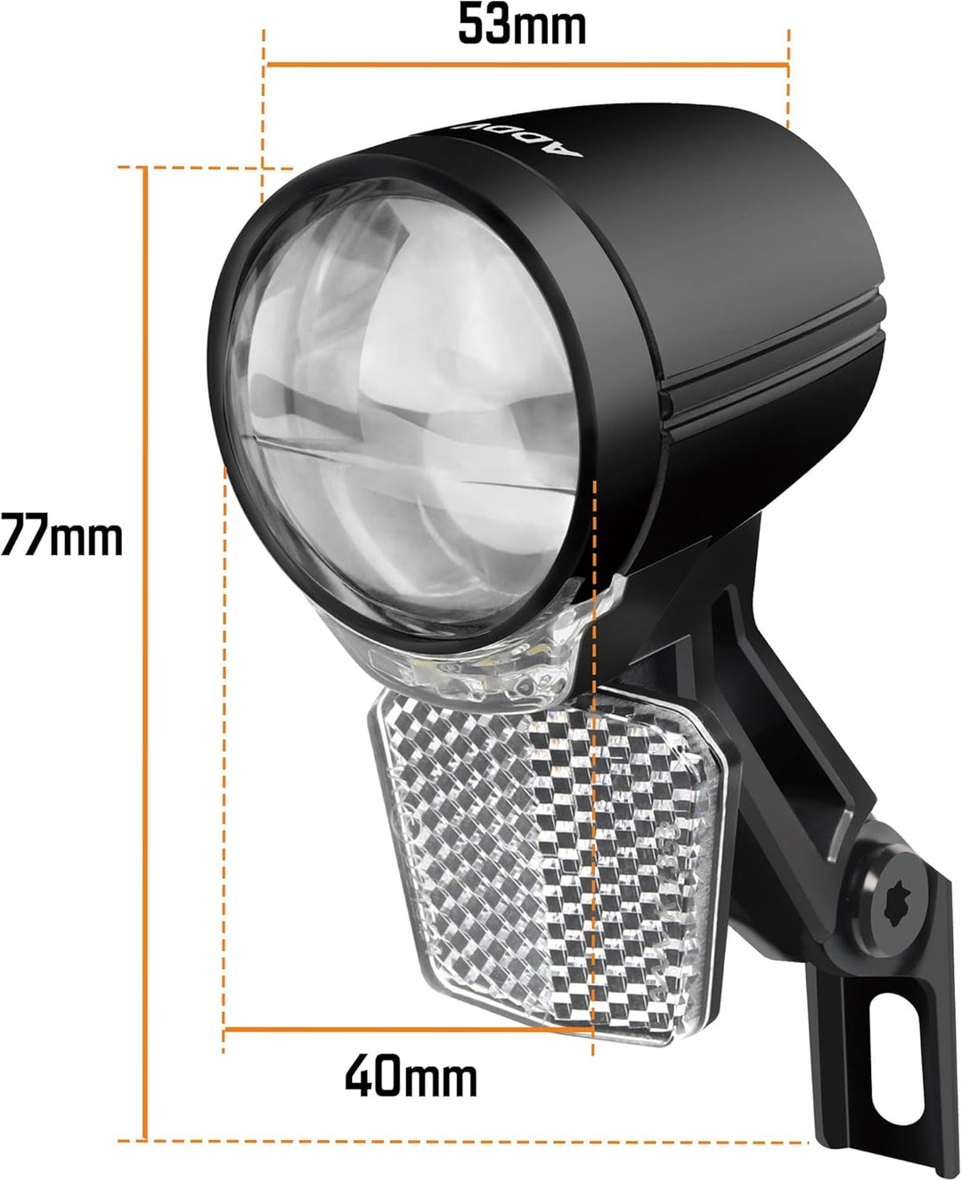 E-Bike Frontlicht 50 Lux Nova E50 – IP65, Doppel-Linsentechnologie, StVZO zugelassen, für 6V–48V DC,
