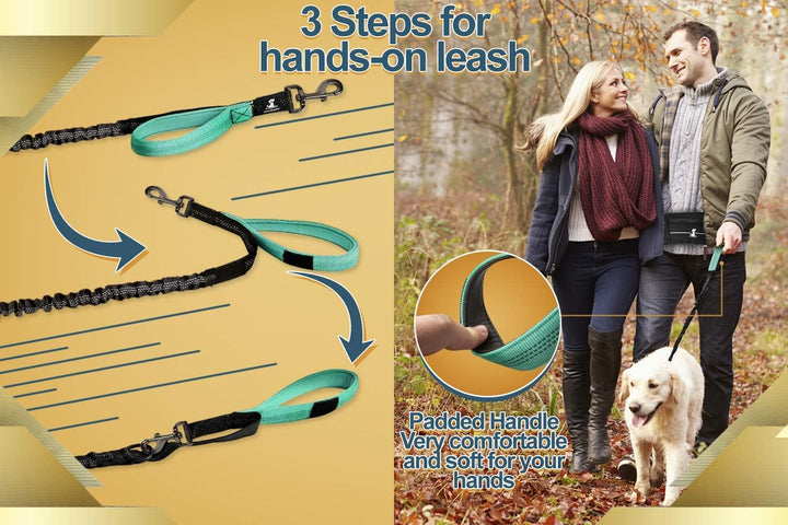 Joggingleine für Hunde zum Laufen, Joggen, Wandern | 2 in 1 Joggingleine und Normale Hundeleine für