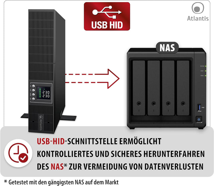 Atlantis A03-OP2002P-RC PRO USV OnLine Unterbrechungsfreie Stromversorgung Doppelwandler Reine Sinus